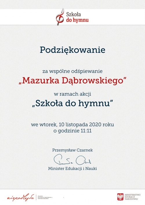 Artykuł: Podziękowania za udział w akcji 