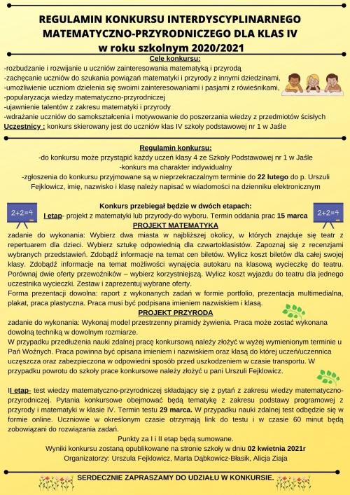 Artykuł: Zapraszamy do konkursu interdyscyplinarnego dla uczniów klas IV - Zdjęcie 24581