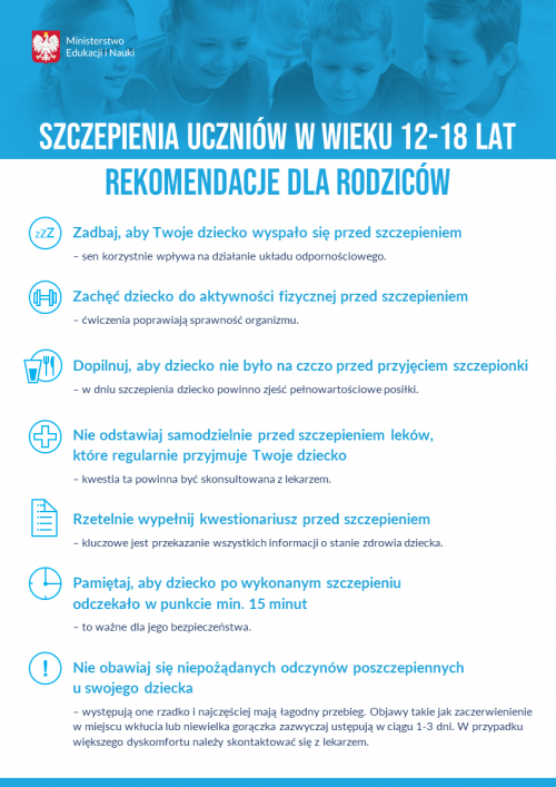 Artykuł: Informacje MEiN dla rodziców dot. szczepień w szkołach - Zdjęcie 27931
