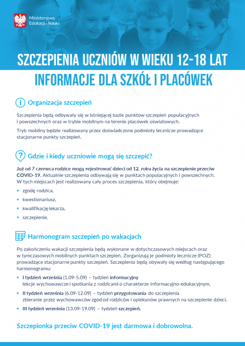 Artykuł: Informacje MEiN dla rodziców dot. szczepień w szkołach - Zdjęcie 27932