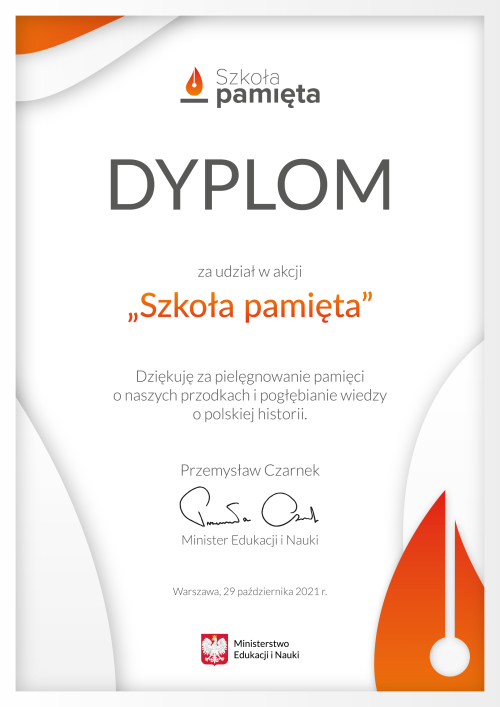 Artykuł: #szkołapamięta – podziękowania od Ministra Edukacji i Nauki za udział w akcji - Zdjęcie 30351