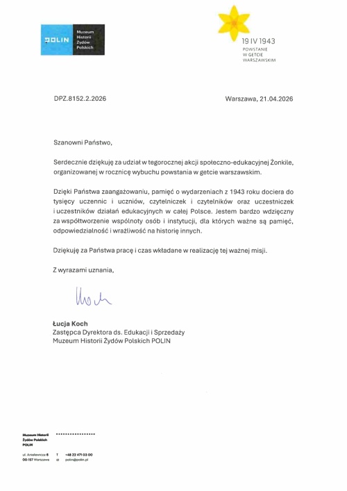 Artykuł: Podziękowania - #ŁączyNasPamięć - Zdjęcie 66622